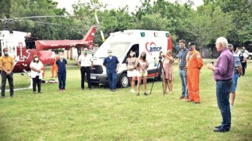 El municipio contrató una ambulancia de alta complejidad y un helicóptero sanitario