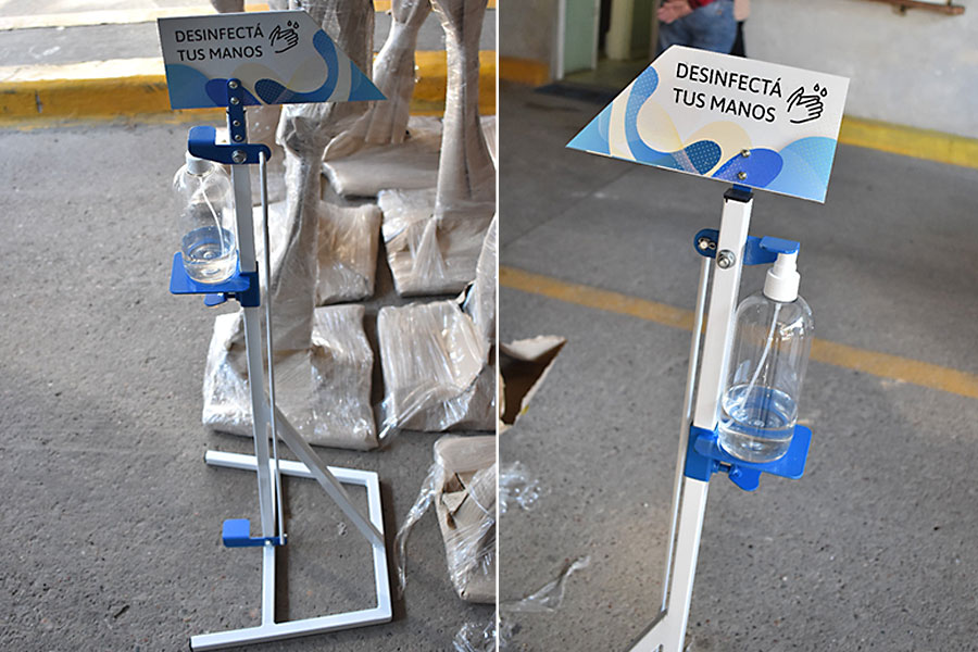 Expendedoras de alcohol sanitizante donadas al municipio. Foto: MPGSM