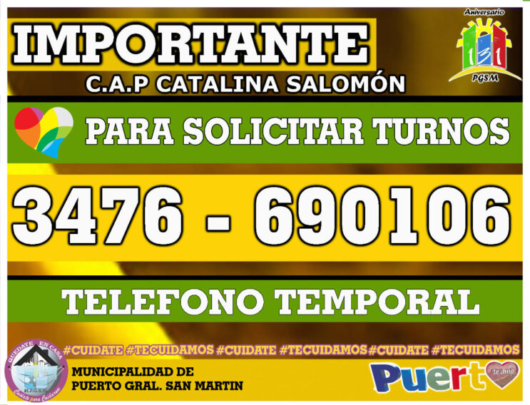 Habilitaron un número de teléfono para turnos en el Catalina Salomón