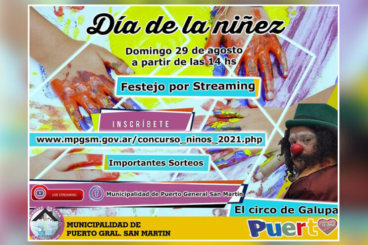 El municipio sorteará importantes premios vía streaming por el Día de la Niñez