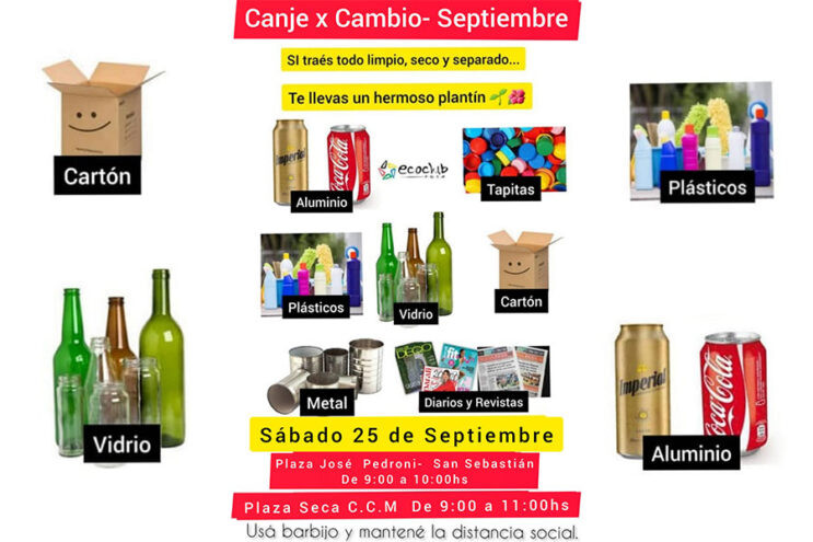 Este fin de semana, el Ecoclub canjeará residuos por un plantín a elección