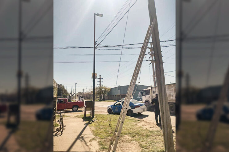 La policía de Puerto General San Martín logró la aprehensión de un masculino mientras intentaba sustraer cables telefónicos de la empresa TELECOM en Barrio Bella Vista. El hecho sucedió en el día de ayer en inmediaciones de calle Presidente Perón y Belgrano, donde los oficiales observaron en su recorrida a un masculino trepado sobre una escalera de 3 metros de largo, de color gris metalizada, la cual se encontraba apoyada en un poste de alumbrado público. Los oficiales rápidamente aprehendieron al sujeto identificado como M.F D de 18 años de edad, domiciliado en Puerto General San Martín. El aprehendido y su escalera fueron trasladados a la comisaría para las actuaciones legales de rigor.
