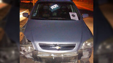 Por esquivar un perro, terminó impactando contra una columna