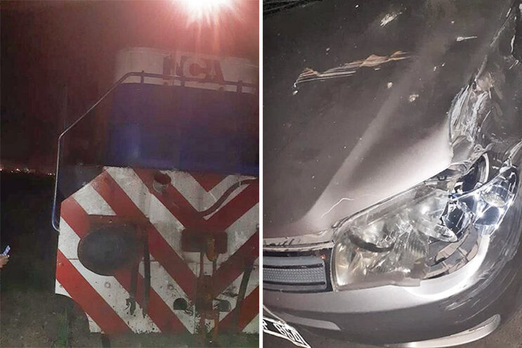 Choque entre un auto y una formación ferroviaria con el saldo de un lesionado: el conductor de la locomotora
