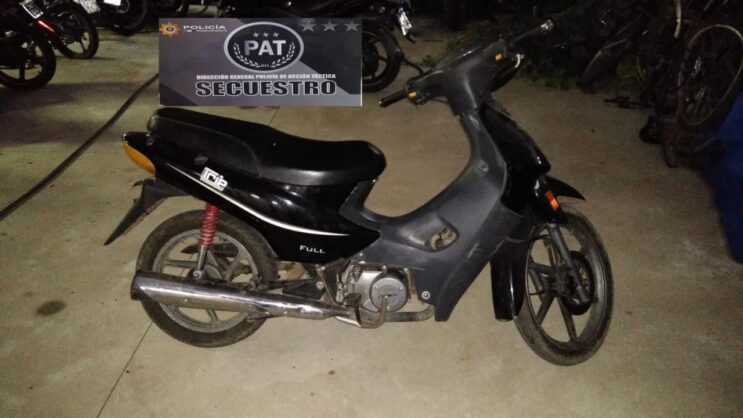 La Policía de Acción Táctica recuperó una moto robada mientras patrullaban por San Sebastián