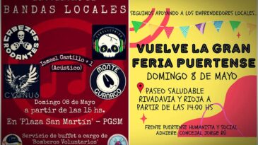 Se viene un domingo de ferias y espectáculos musicales en Puerto General San Martín