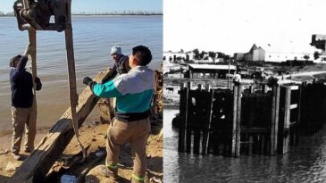 Por la bajante del río, salen a la luz vestigios de la historia de Puerto General San Martín