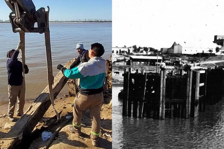 Por la bajante del río, salen a la luz vestigios de la historia de Puerto General San Martín