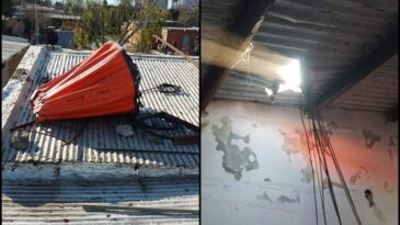 Cayó un aerobalde de un helicóptero que combate el fuego en las islas y provocó destrozos en una casa