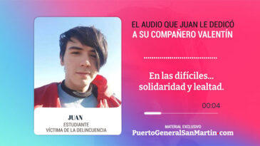 Caso Juan Mora: el conmovedor audio de WhatsApp que el joven le dedicó a su compañero tras el hecho
