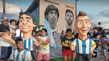 Maradona y Messi ya tienen su merecido homenaje en Puerto General San Martín