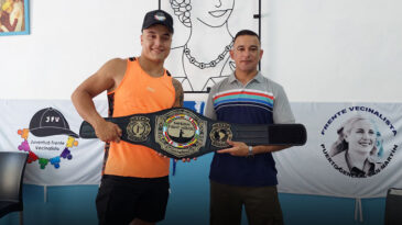 Francisco Prado, la joven promesa del deporte nacional visitó la sede del Frente Vecinalista de Puerto General San Martín